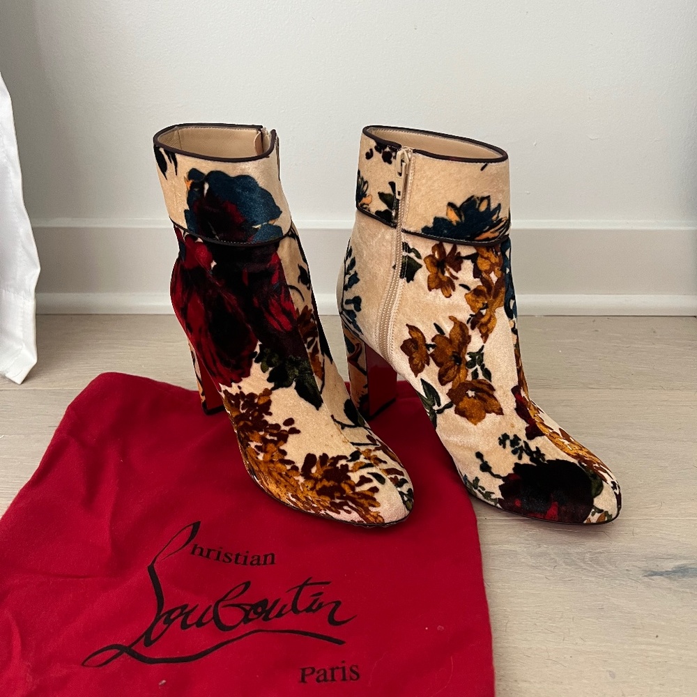 Floral Christian Louboutin Booties